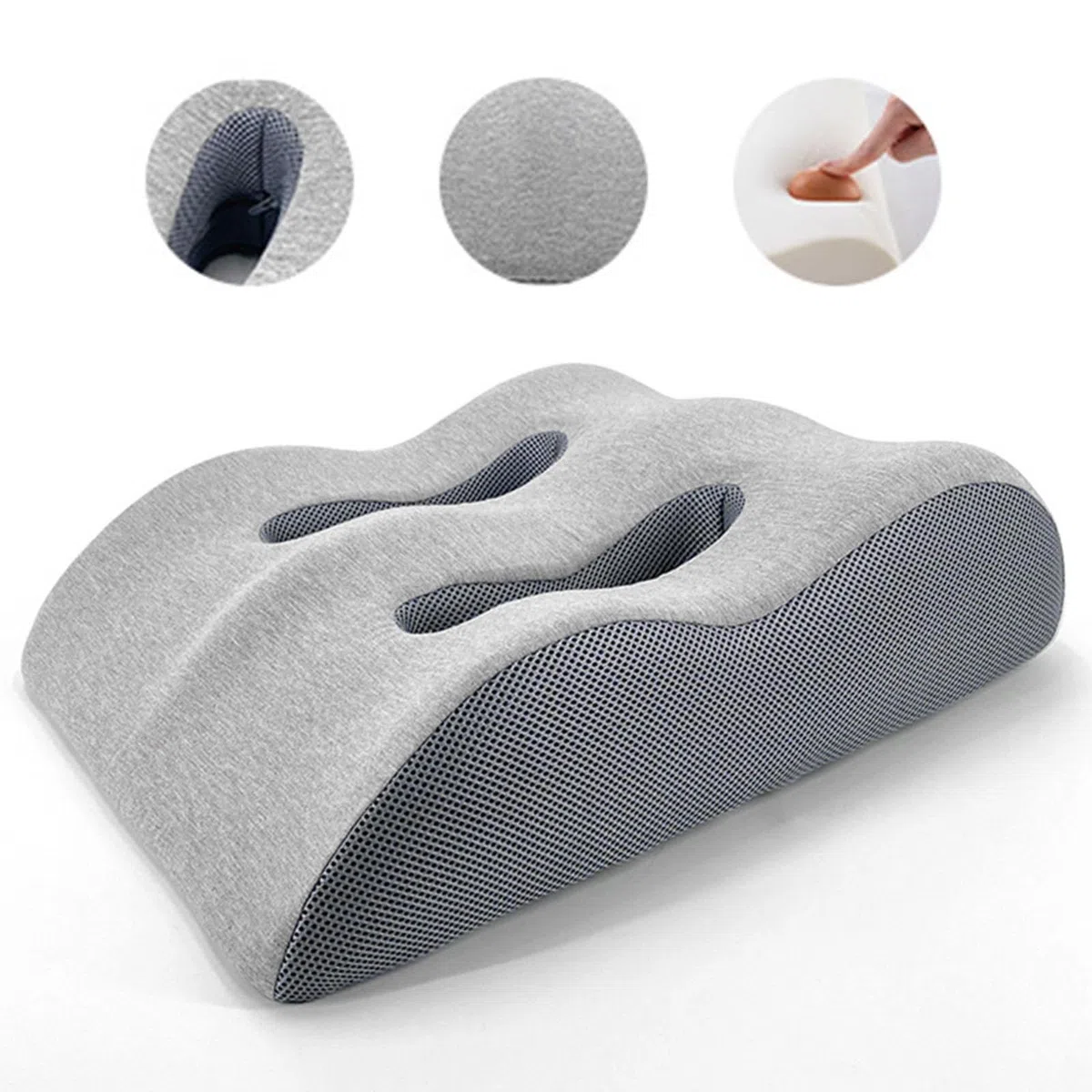 Cojín Elevador de Piernas, Soporte Ergonómico para El Nocturno, Gris Claro, Individual