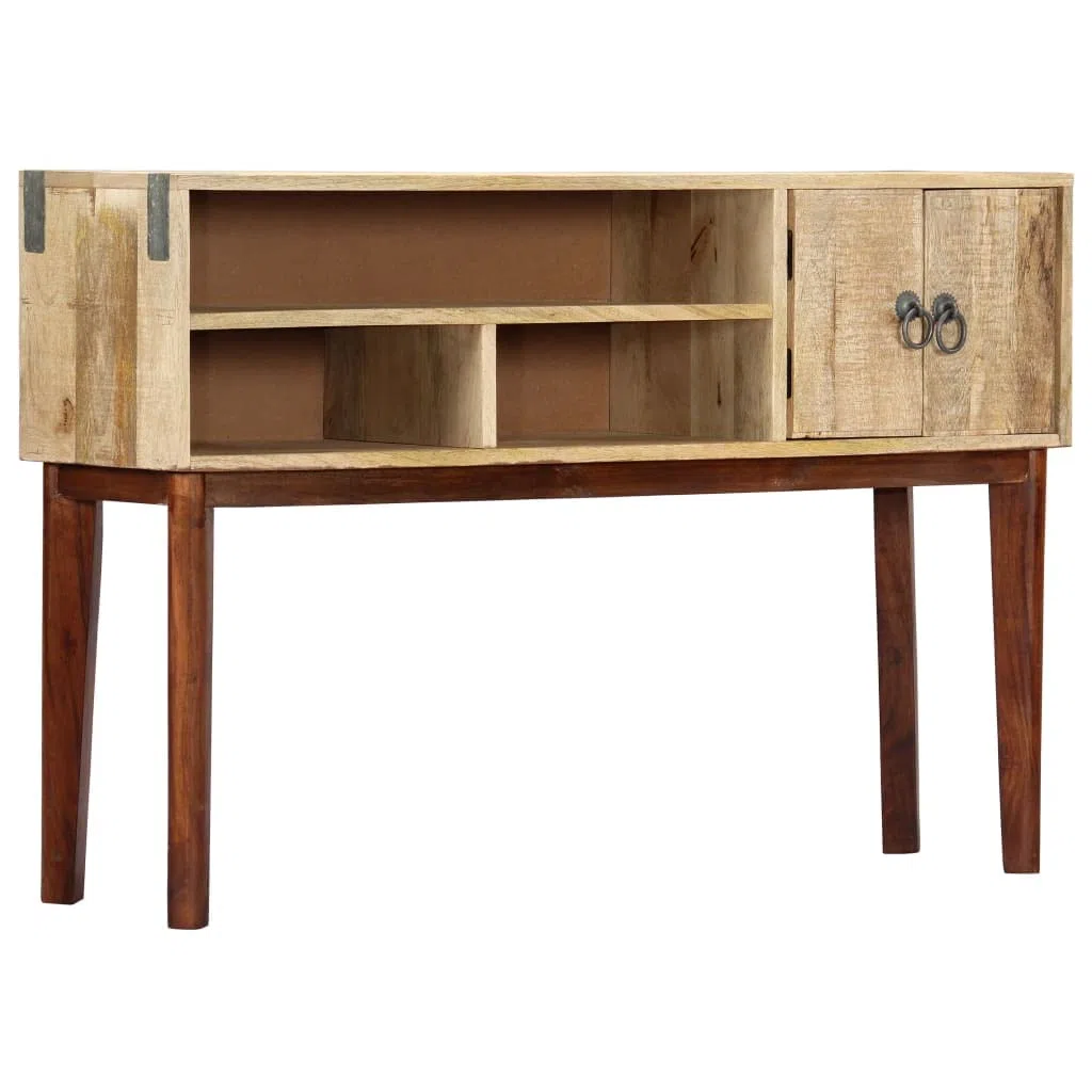 Homgoday Mesa Consola de Madera Maciza de Mango Rugosa 115x30x76 cm Mesas auxiliares de salón,Mesa Consola Recibidor Mueble de Entrada Estrecha Clásica