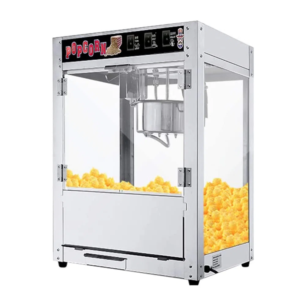Máquina comercial de palomitas de maíz con gran capacidad, olla de acero inoxidable antiadherente, aislamiento térmico inteligente para eventos y uso doméstico, perfecta para fiestas