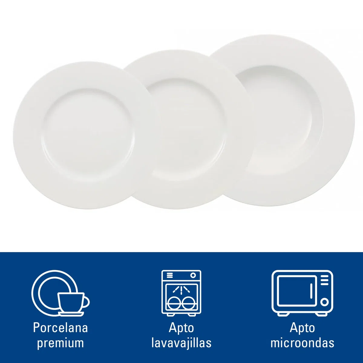 Villeroy & Boch - Wonderful World Set de Cena 12 Piezas para 4 Personas Blanco, Apto para Lavavajillas, Apto para Microondas, Platos de Cerámica, Vajilla Blanca, Porcelana Premium