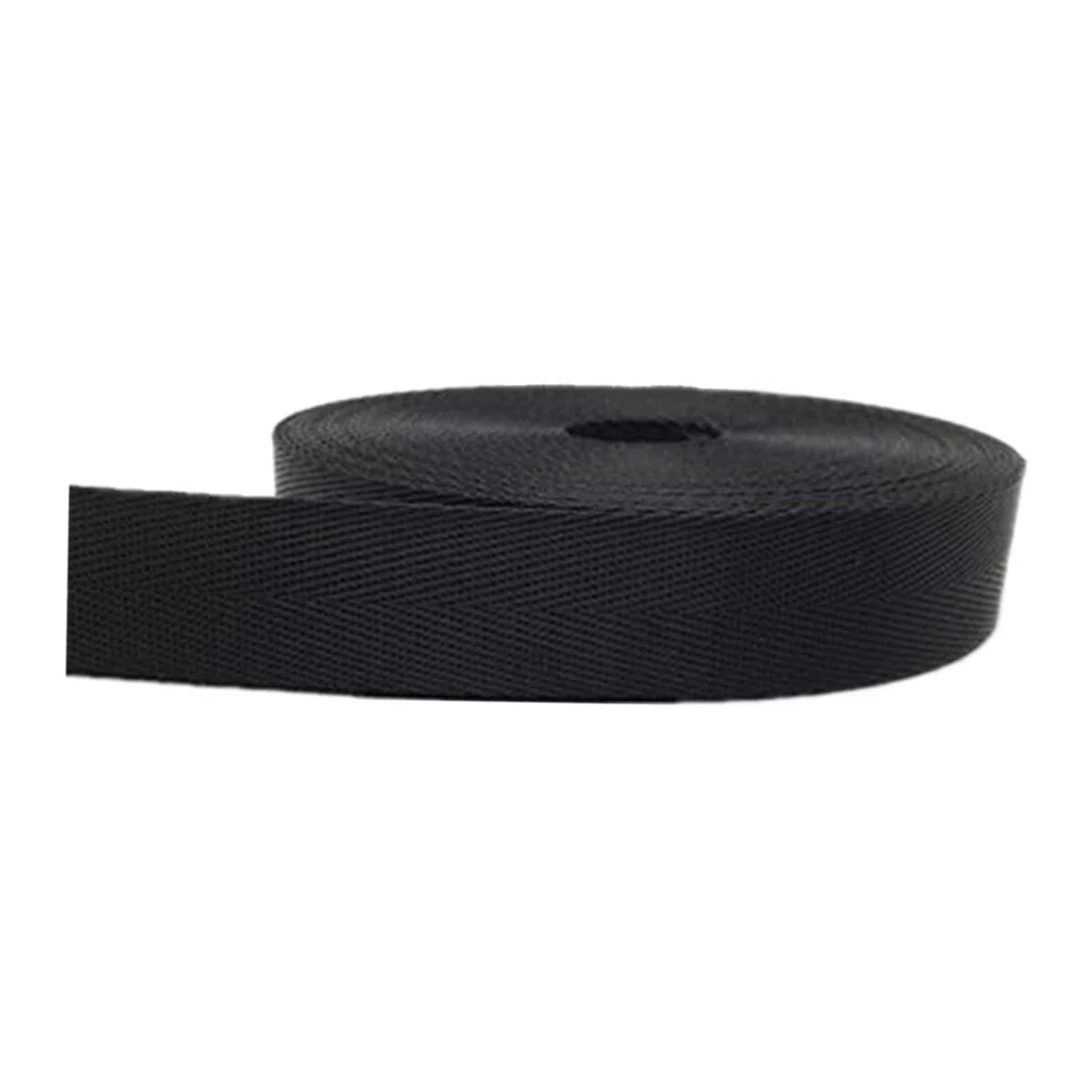 Cinta de algodón Correa de cincha Gruesa, Banda Nailon, Sarga Espiga, Multicolor, Varios tamaños(Black,38mm/10 Yard)