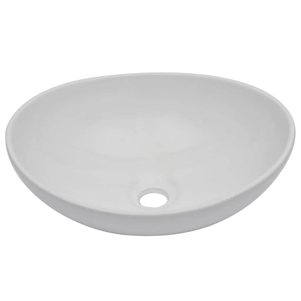 2-TLG. Juego de muebles de baño gris con lavabo de cerámica, estante de pared de madera y marco de metal, 60 x 40 x 16,3 cm, lavabo ovalado, ahorro de espacio para baño, lavabo, inodoro