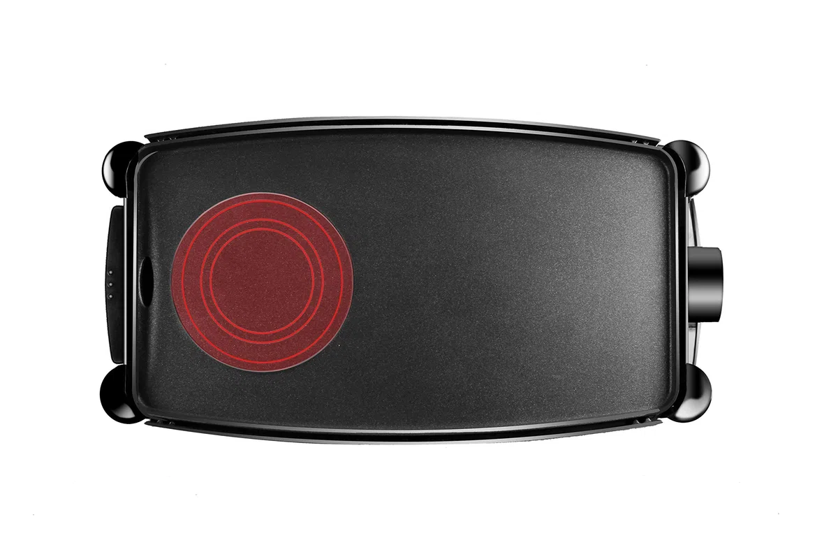 Fagor Plancha de Asar Eléctrica, Antiadhernete, Foco Hot Zone, 45,7 X 25,4 Cm, Colector Grasa, Termostato De Control, 2200 W, Negro