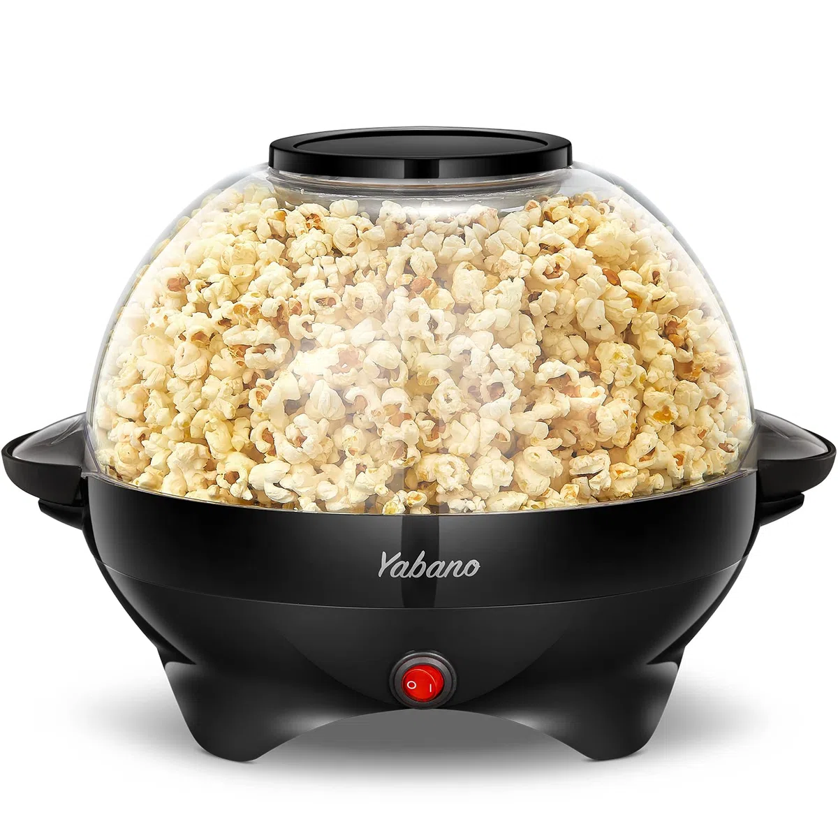 Yabano Máquina de Palomitas, 800W, Superficie de Calentamiento Extraíble, Antiadherente, 5 Litros, Tapa Grande para Servir y Almacenamiento Cómodo,sin BPA, Negro