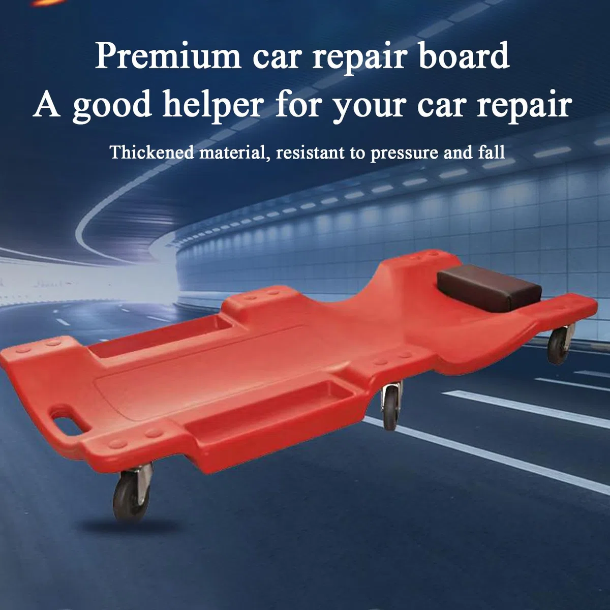 Silla De Mecánico con Ruedas - Rampa Elevadora para Coche - Plataforma Acústica de 92 cm con Ruedas Antideslizantes para Rotación de Neumáticos y Cambio de Aceite en Talleres de