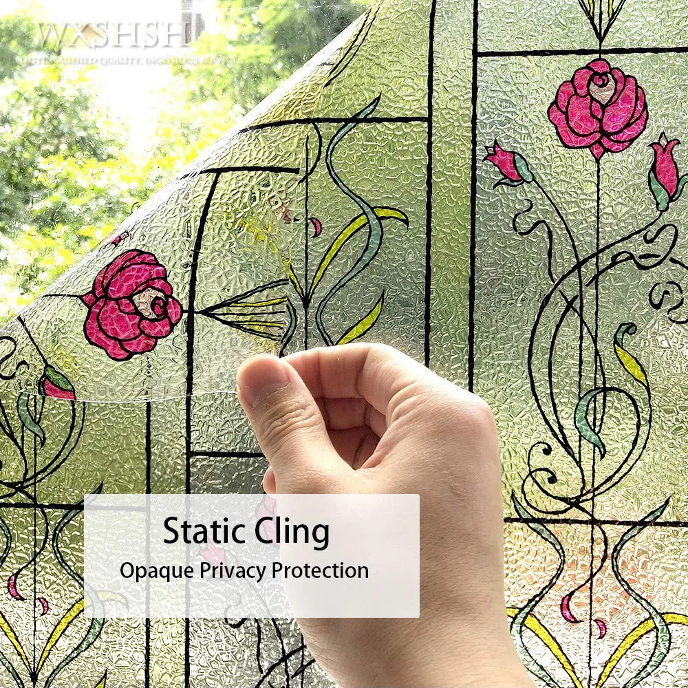 Vinilo Ventana Privacidad Película Decorativa for Ventana de 1/2/3/5M, Pegatinas estáticas for vidrieras, Adornos navideños for el hogar Vinilos para Cristales(90x300 cm)