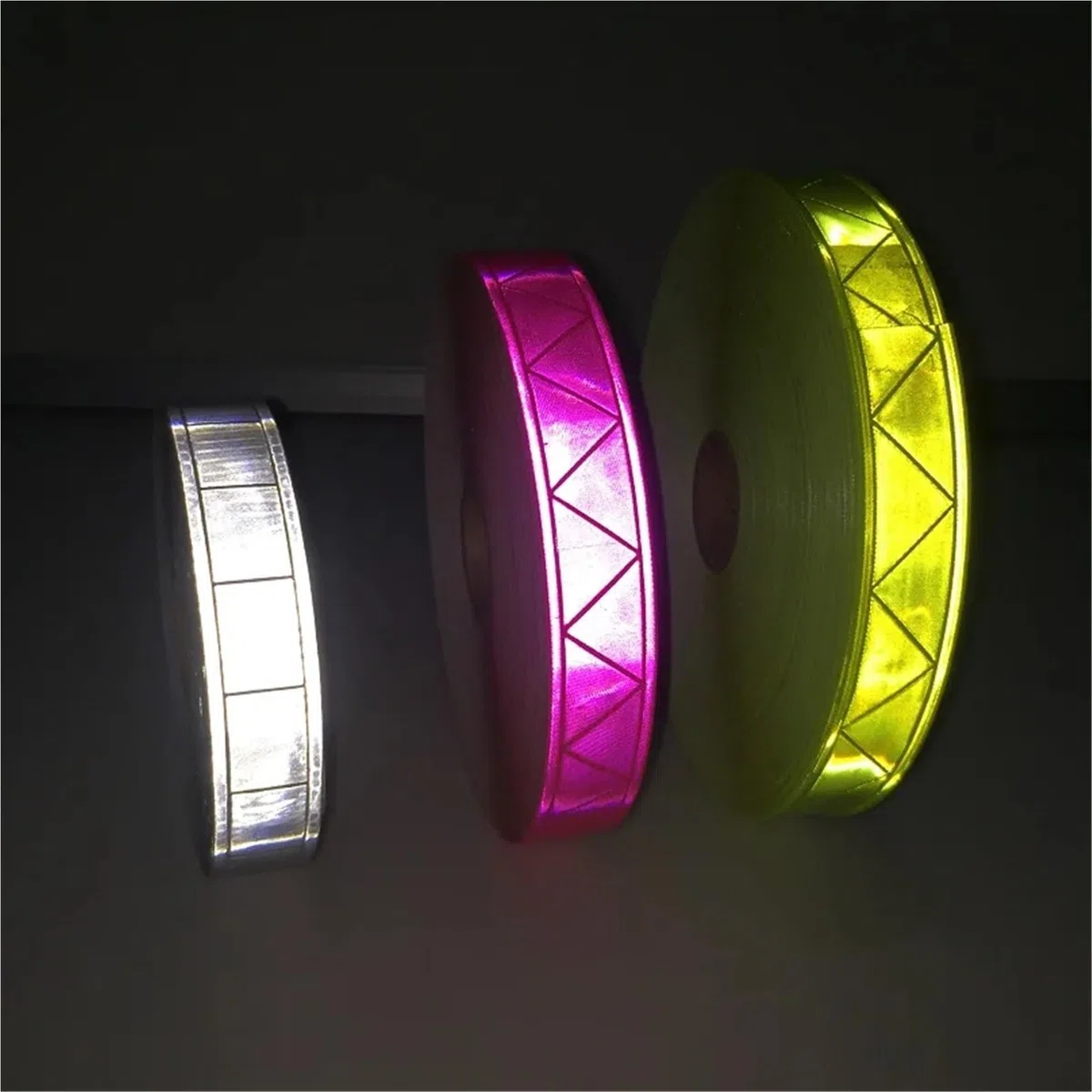 Tela Reflectante Tira de Advertencia Reflectante Nocturna de PVC, Cinta Reflectante Fluorescente de Material Auxiliar for Ropa, for tráfico por Carretera(Green,2.5cmx50m)