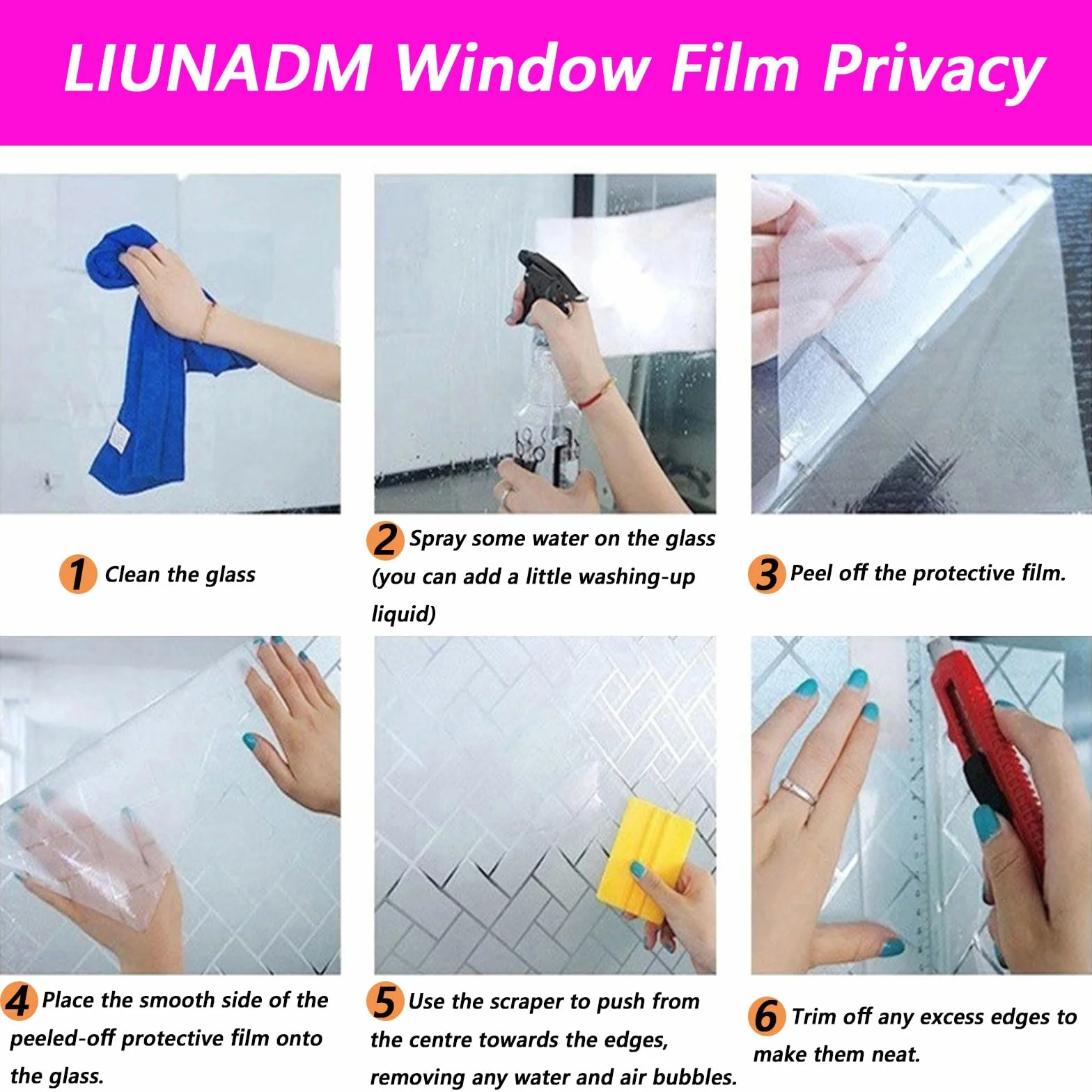 Película de privacidad para ventana, 60 x 340 cm, no adhesiva, estática, esmerilada, pegatinas decorativas para el hogar y la oficina, filtro de luz solar, fácil de instalar, elegante solución de
