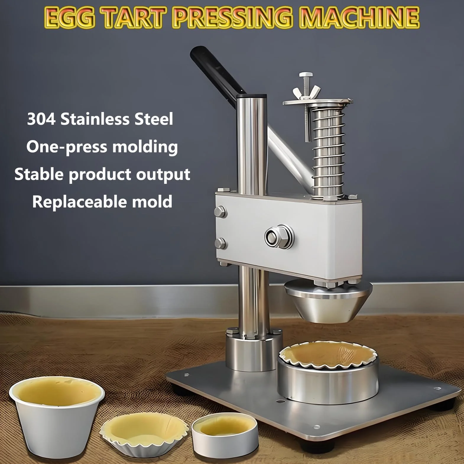 Máquina Manual para Prensar Bases de Tartaletas De Huevo, Moldeadora De Bases de Tartaletas para Elaboración Uniforme De BasesdDe Tartaletas de Huevo, Pasteles, Tartaletas Y Muffins 26