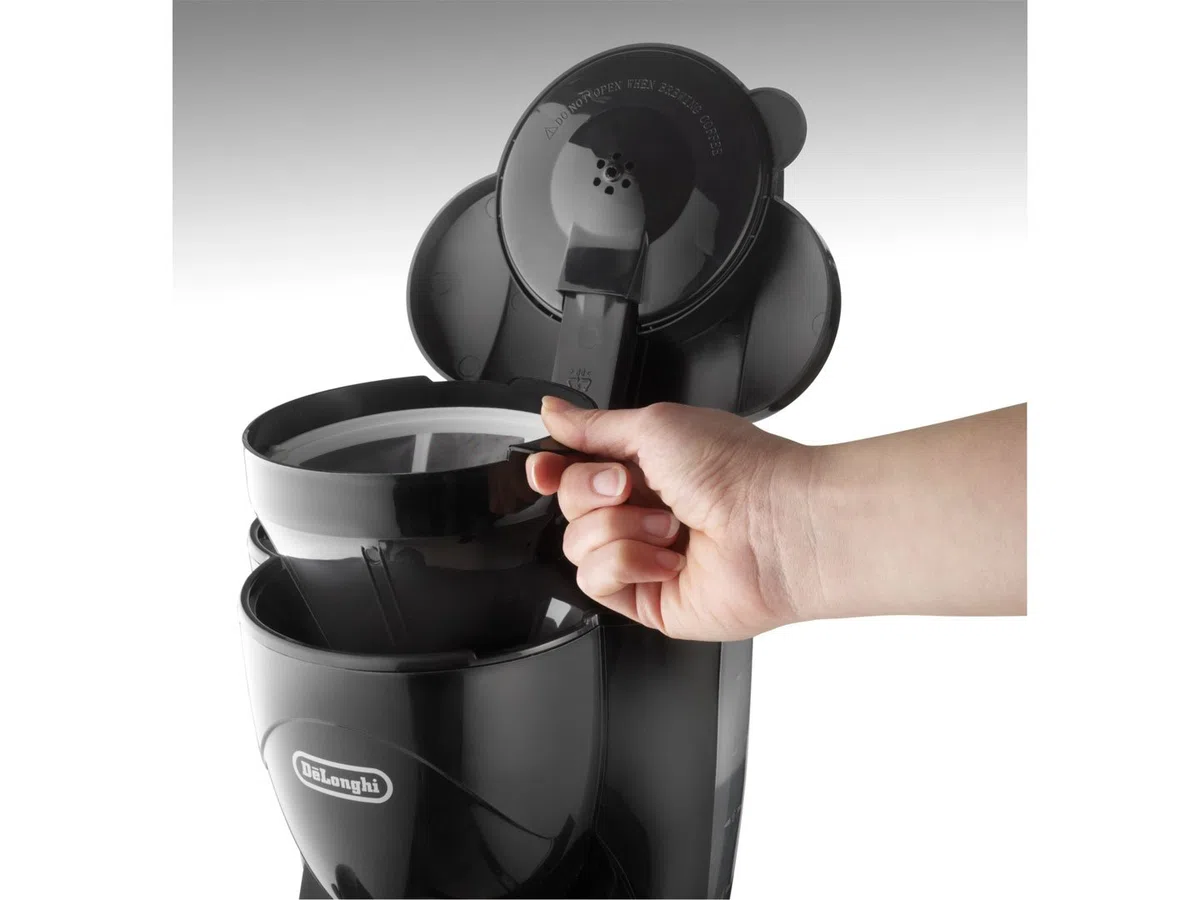 De'Longhi ICM15210.1 Cafetera de goteo para 10 tazas, 900 W, 1.25 L, acero inoxidable, negro