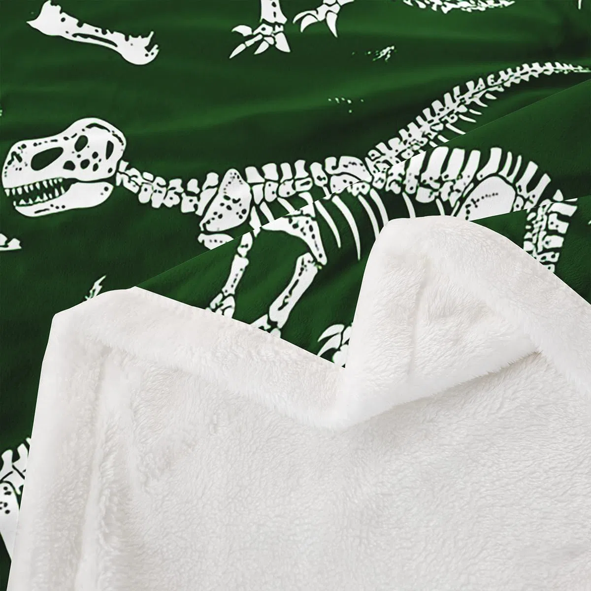 Erosebridal Manta Sherpa de dinosaurio fósil para niños, bebés y jóvenes, serie de animales antiguos, forro polar gótico de esqueleto, decoración de habitación de niños y niñas, ultra suave, manta de