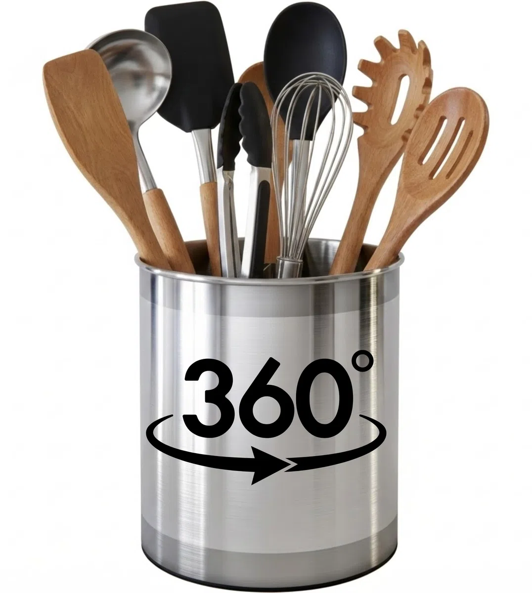 Soporte para Utensilios de Cocina COOLER con Base Estable Antivuelco, Divisor Removible y Fondo con Inserto Antideslizante. Lavavajillas