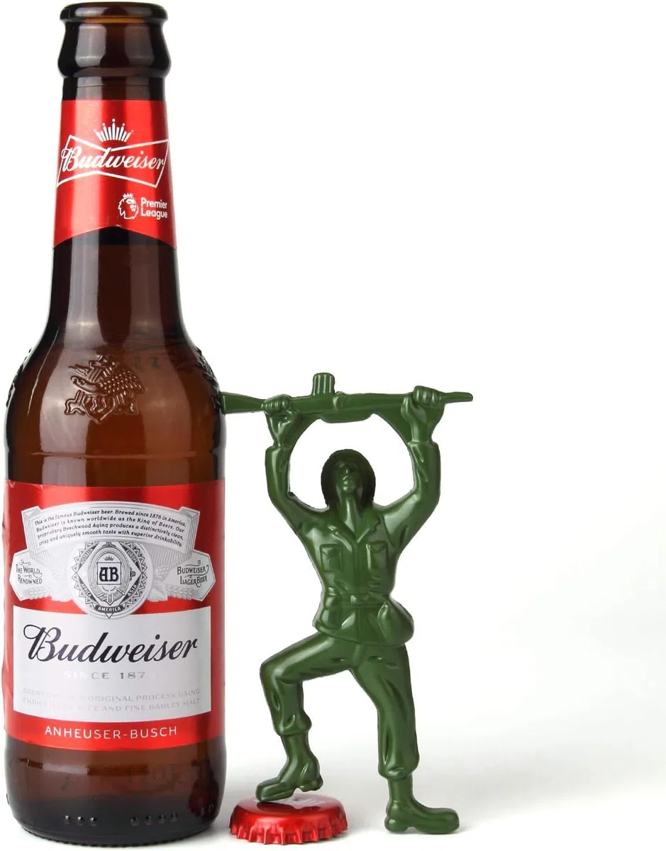 2 abrebotellas creativo 3D Army Man, abridor de botellas único de fácil apertura para cerveza y bebidas (verde)