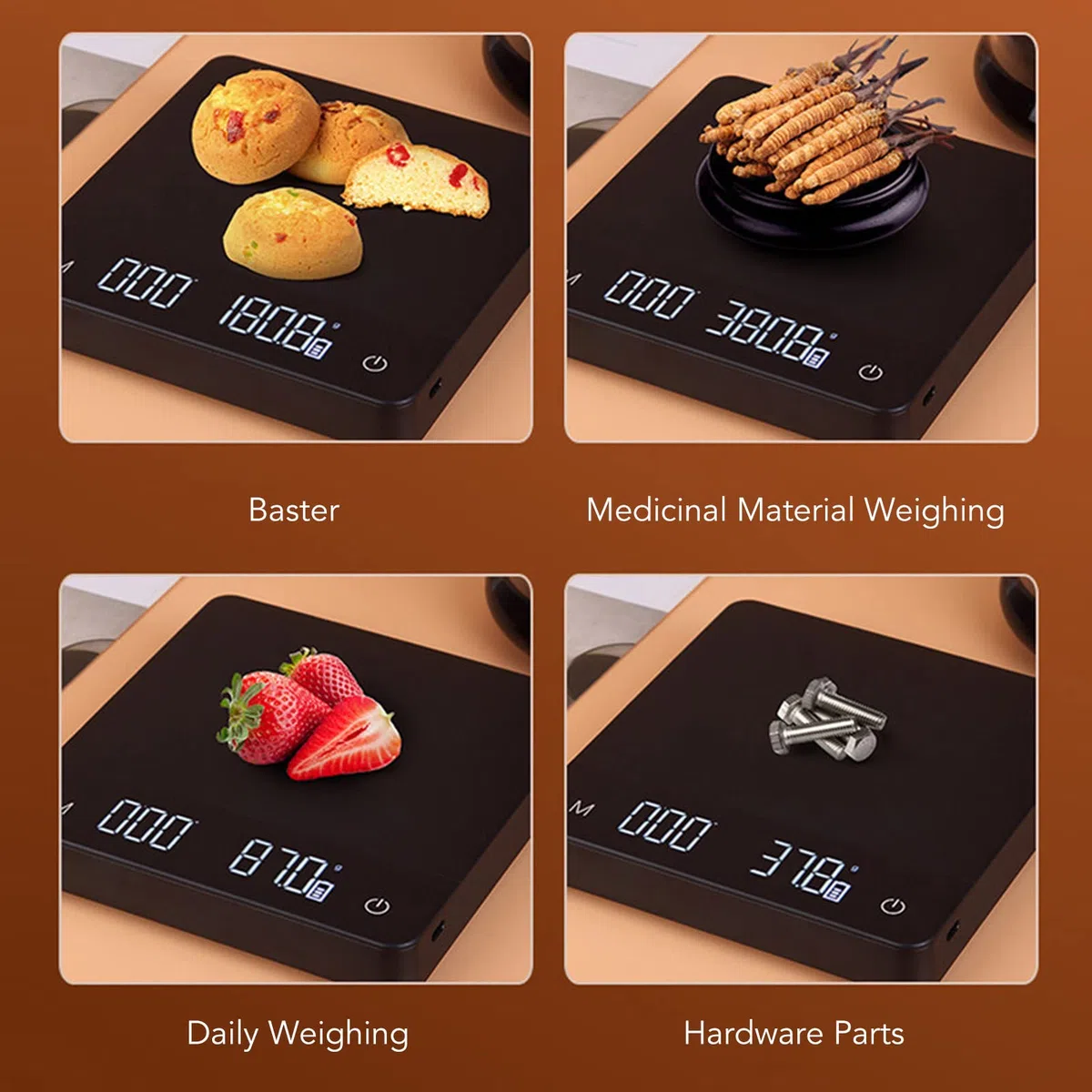 Báscula De Café Con Temporizador, Báscula De Café Digital Precisa De Alta Precisión, Báscula De Cocina Digital Inteligente Recargable Por USB Para Hornear, Cocinar, Preparar Comidas(3KG/0,1g)