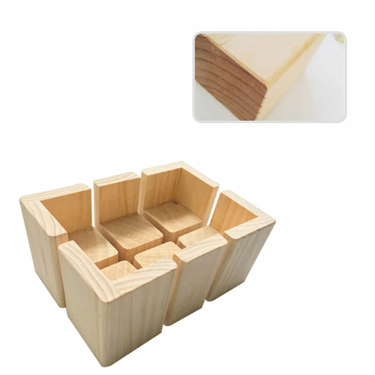 Paquete de 4 elevadores de cama de madera maciza natural de pino para sofás, cunas y más, elevadores de altura resistentes (7 x 7 x 5 cm), perfectos para almacenamiento debajo de la cama