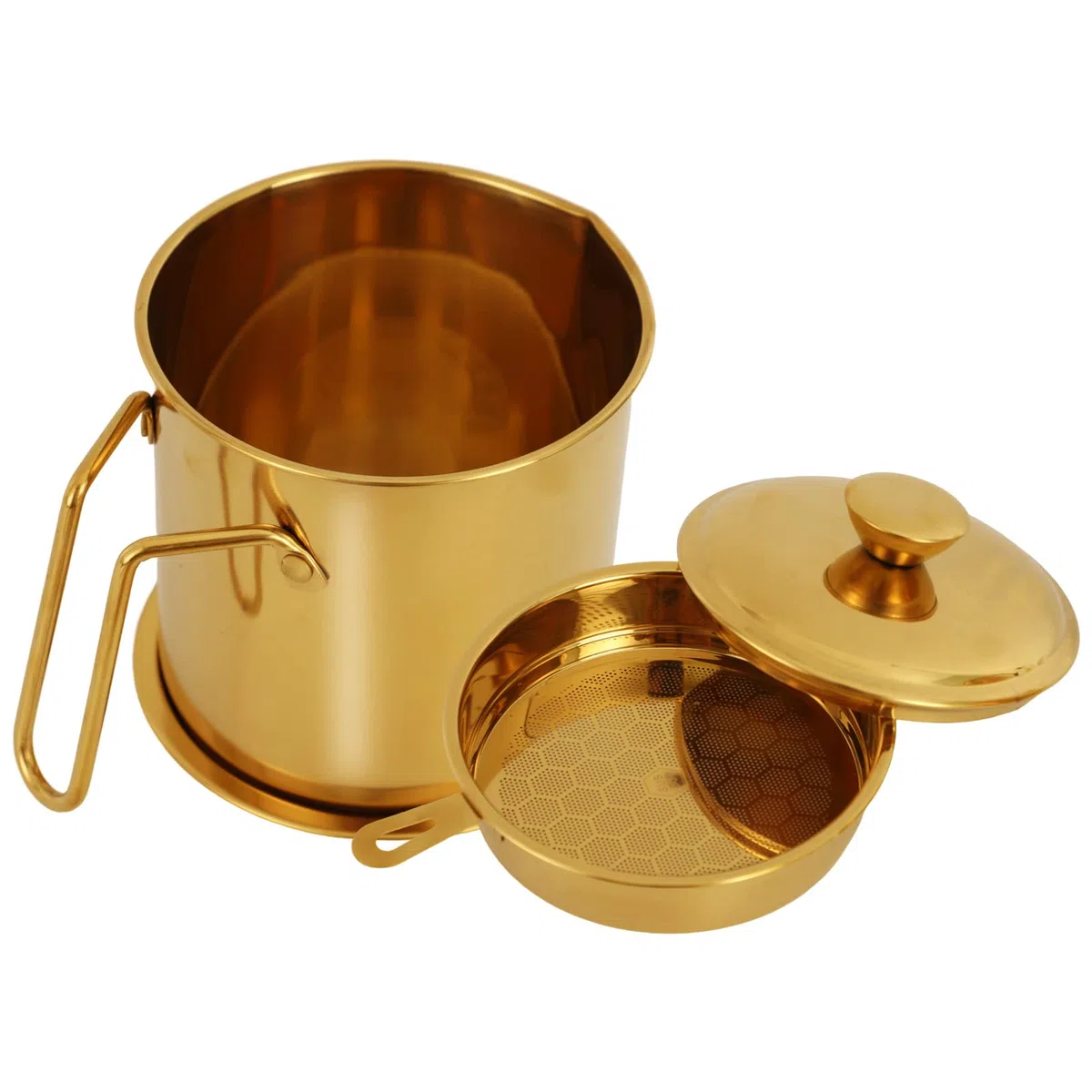 Contenedor de grasa de tocino con colador fino y tapa, recipiente de almacenamiento de aceite de 45 onzas, colador de aceite para freidora, olla de aceite de filtro, adecuado para almacenar