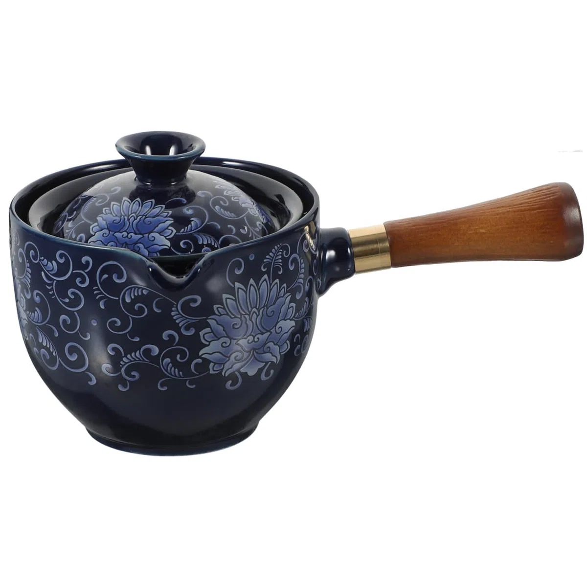 Amosfun Tetera Porcelana China Giratoria Con Asa Lateral Para Té Individual Dispensador De Té De Cerámica Resistente Al Calor Ideal Para Uso En Oficina Y Hogar 6.69X4.33X3.93 Pulgadas