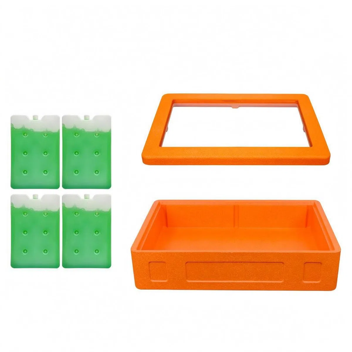Amagogo Contenedor Aislado de Comida para Conservación Térmica Caja Portátil Rectangular con Cuerpo y Tapa Visible Ligero Adecuado para Buffet Entrega Cocina Catering, Naranja