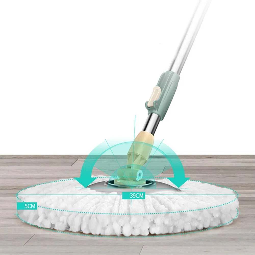 360 Grados de rotación de la Cabeza y los Trajes de algodón de Cubo para fregona de microfibras Verde Nórdica 24.5cm los 46.5cm * 28cm *