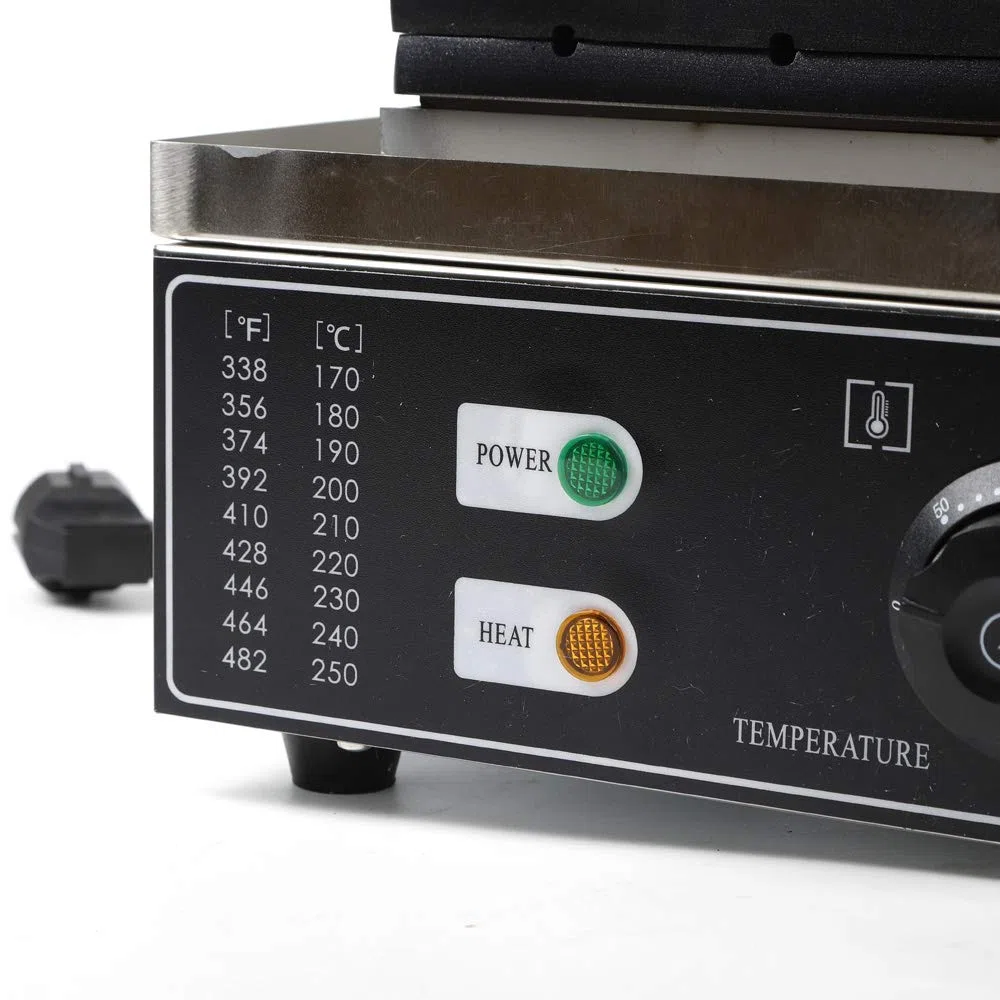 Gofrera máquina de gofrera máquina automática de gofres Temporizador Gastro sin palo para Francés Hotdog Anti Revestimiento Led Luz Comercial Eléctrica Waffle Waffle Máquina eléctrica