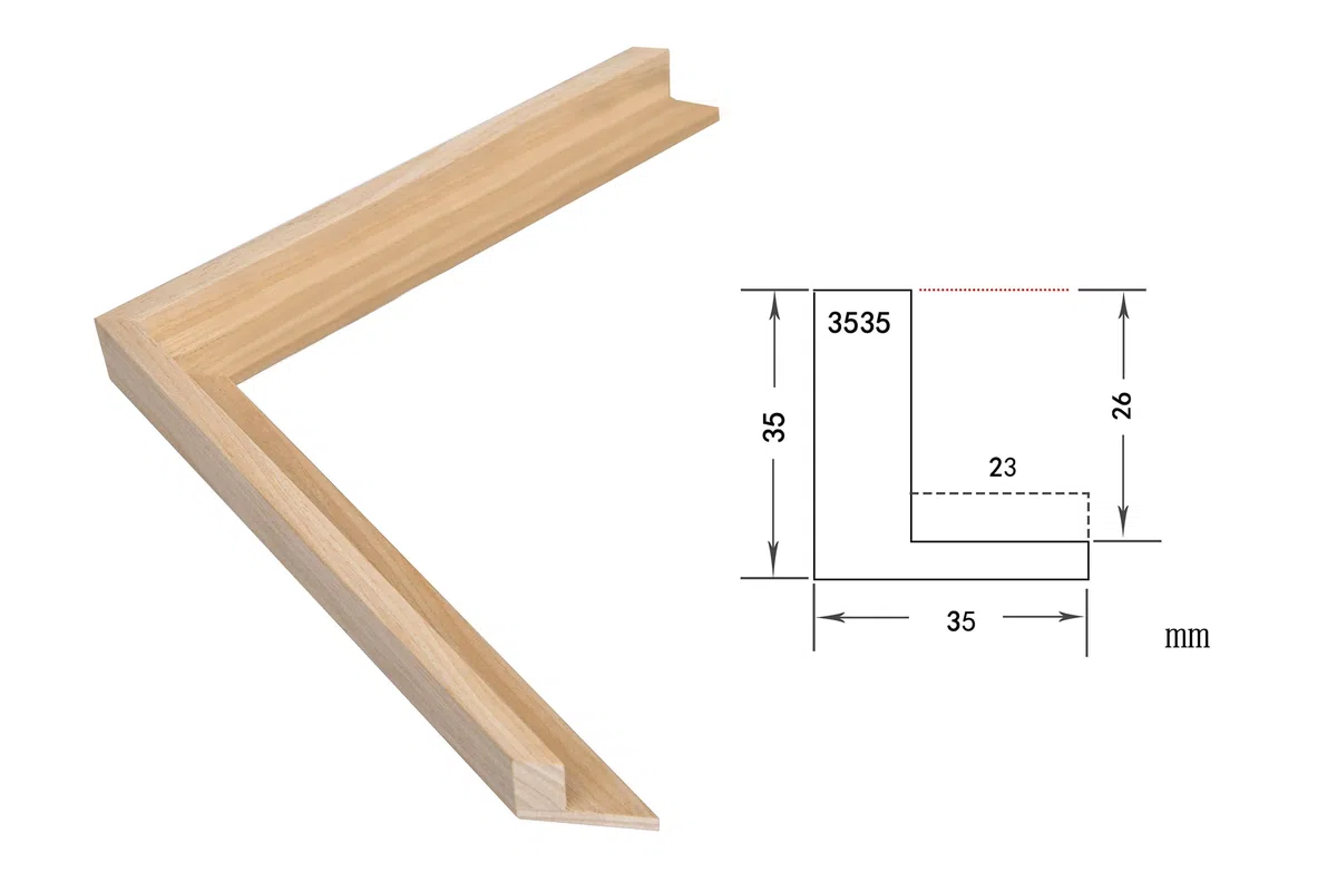Artnova Marco flotante de madera para lienzo - Lienzos de hasta 2,5cm de grosor - Decoración para tus obras de arte… (40x60, Madera)