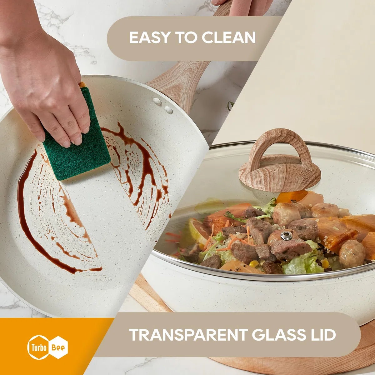 Juego de ollas y sartenes antiadherentes, juego de 16 utensilios de cocina antiadherentes, juego de utensilios de cocina de inducción blancos con juego de sartenes, cacerolas, sartén, cacerola