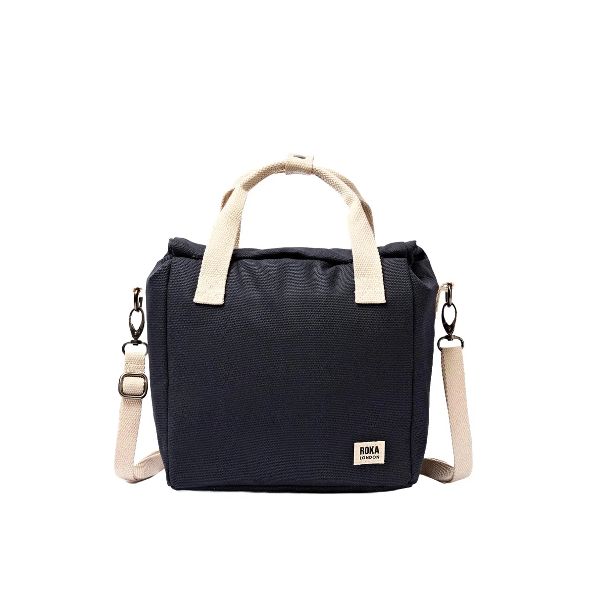 ROKA London Hampstead - Lonchera térmica con parte superior enrollable, con correa ajustable para el hombro, resistente al agua, reutilizable, para el trabajo, la escuela, el picnic y los viajes (humo