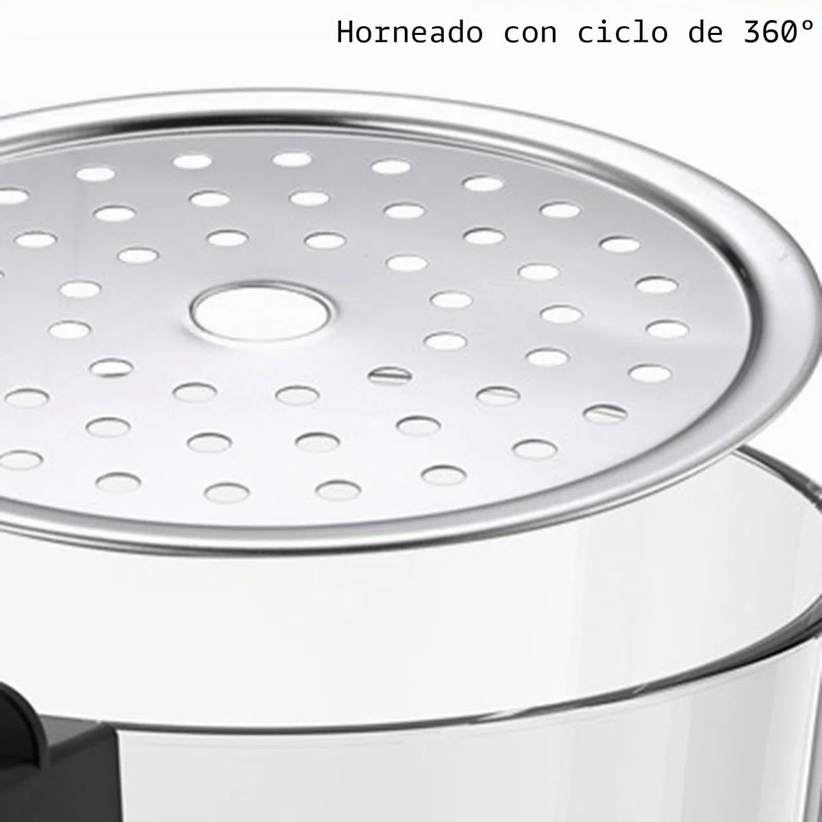 Freidora de aire de gran capacidad de 5 l, horno eléctrico multifunción transparente, totalmente automático, inteligente, de vidrio para el hogar, 1000 W (color: blanco, tamaño: perilla superior)