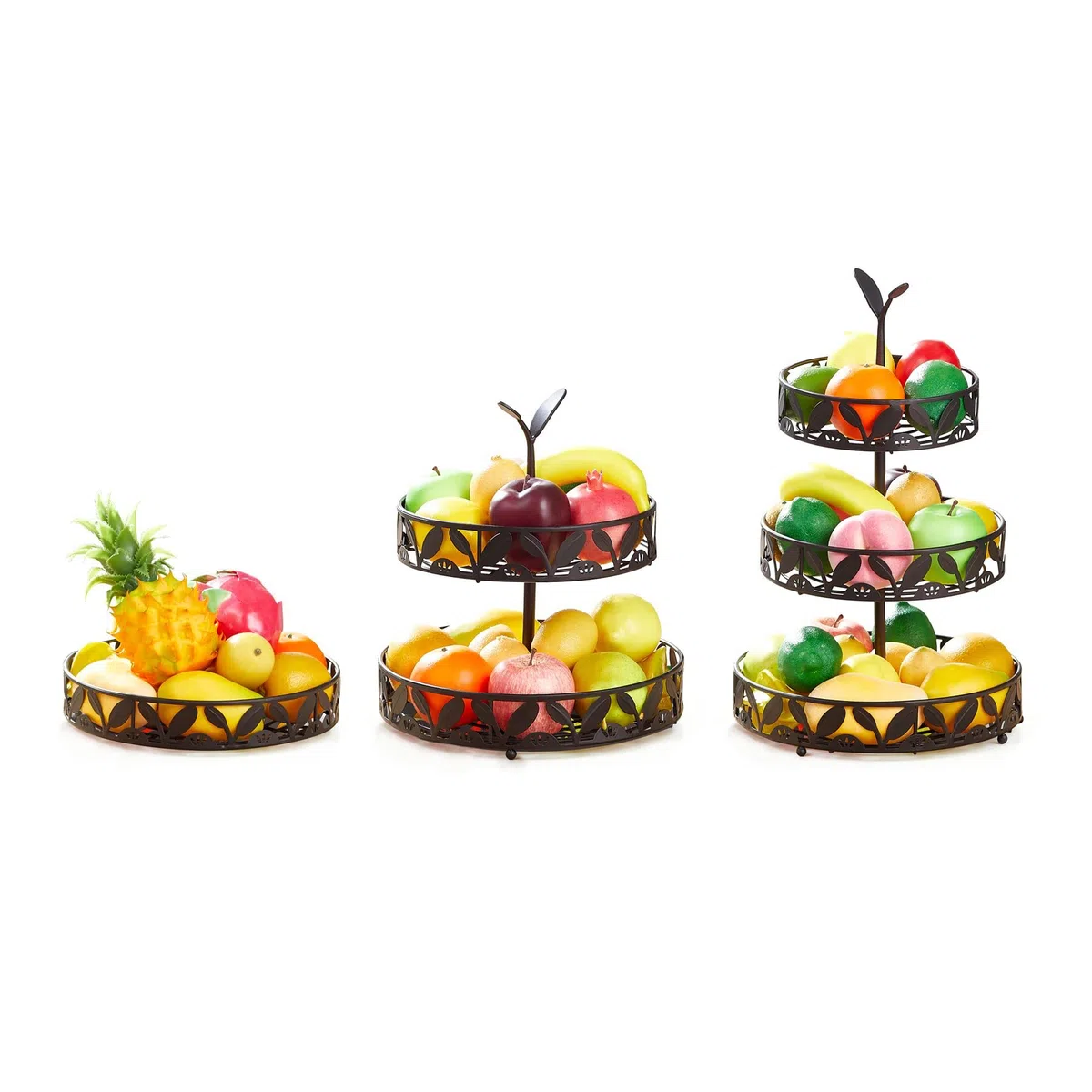 Cesta de frutas de 3 niveles para cocina, soporte para fruteros, cestas de almacenamiento de frutas desmontables, soporte para encimeras, encimera de cocina, mesa de comedor