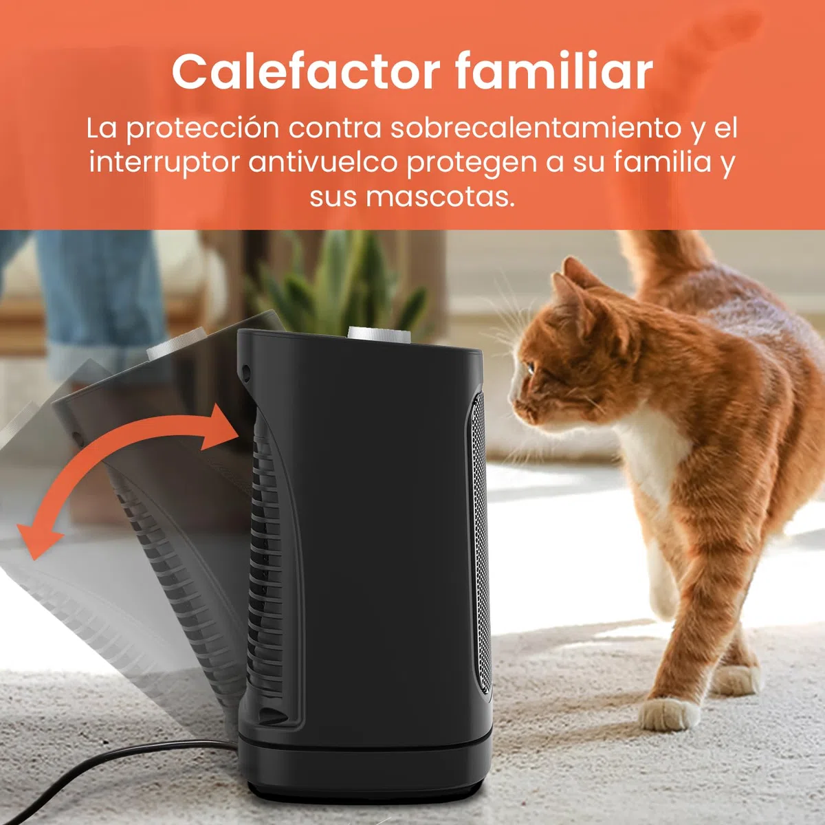 Pro Breeze Calefactor Bajo Consumo 1800 W con Oscilación Automática y 2 Niveles de Potencia – Para Casa, Habitaciones y Oficinas - Estufa Eléctrica