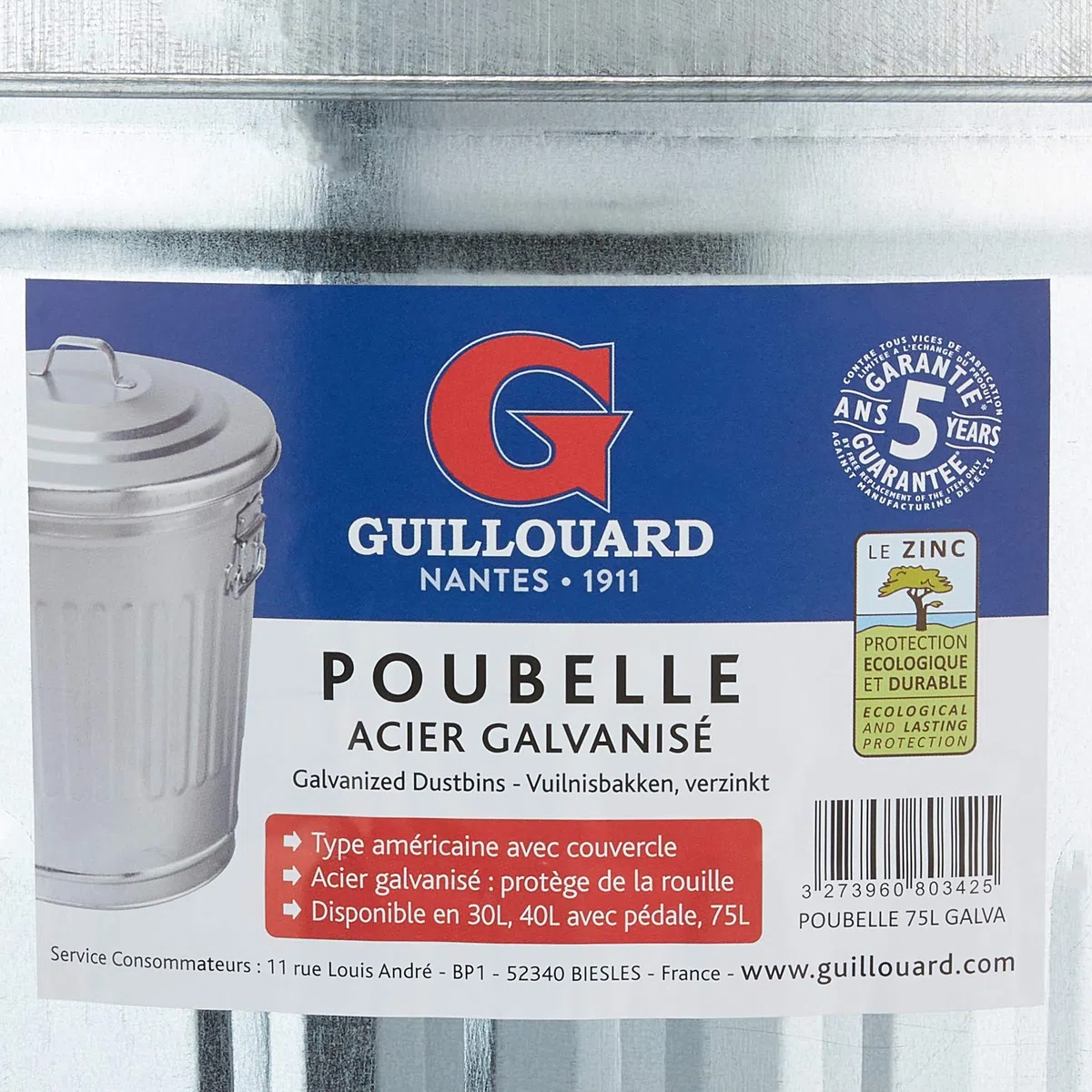 GUILLOUARD Basura Americana, Acero galvanizado, 62