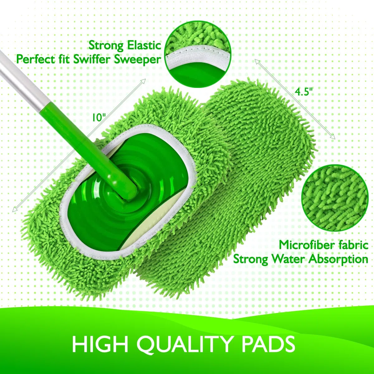 Recambio de almohadillas húmedas reutilizables compatibles con la fregona Swiffer Sweeper - Paños de barrido en seco y paños húmedos para limpieza del hogar - Almohadillas de microfibra