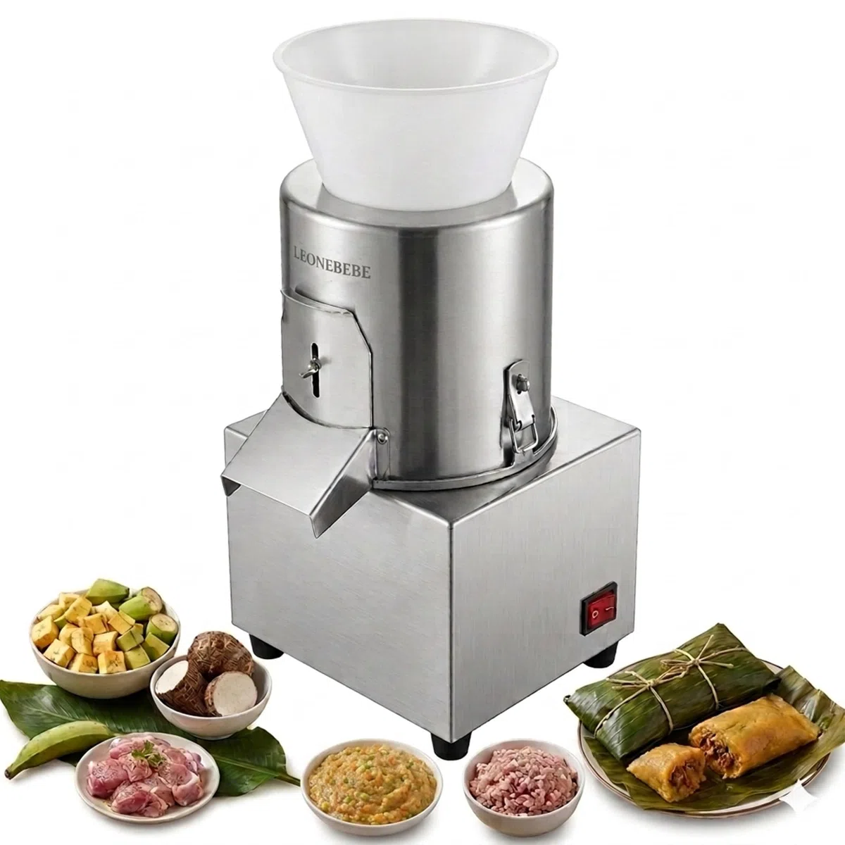 Picadora Eléctrica Profesional, Cortadora de Verduras y Picadora de Carne, Procesador de Alimentos en Acero Inoxidable, 400W, 220V, Capacidad 40-60 kg/h, Ideal para Restaurantes y Cocina Doméstica