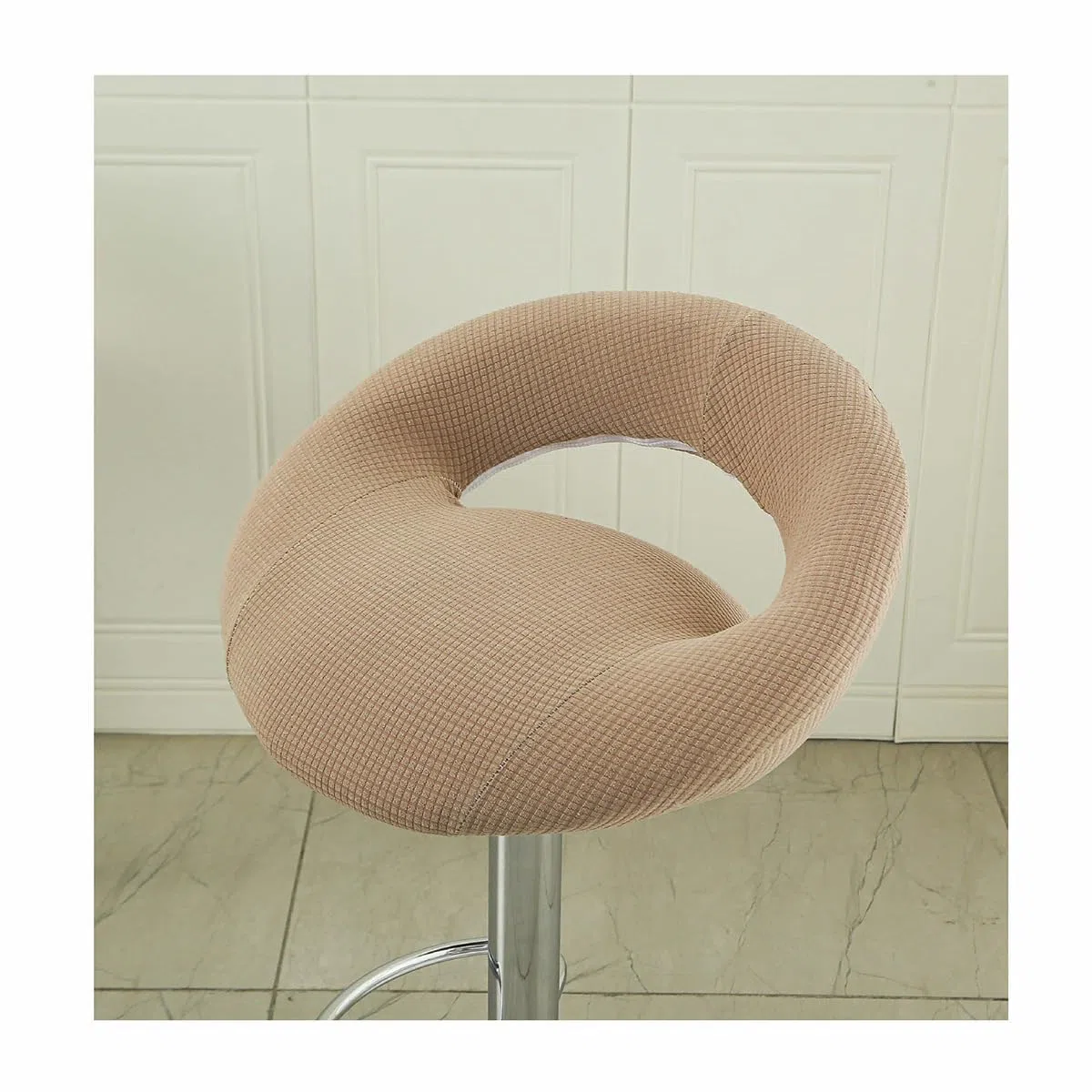 Juego de 4/2 fundas elásticas para taburetes de bar, protectores redondos huecos para asiento de respaldo para taburetes de bar giratorios de piel sintética, fundas para sillas de cocina, desayuno