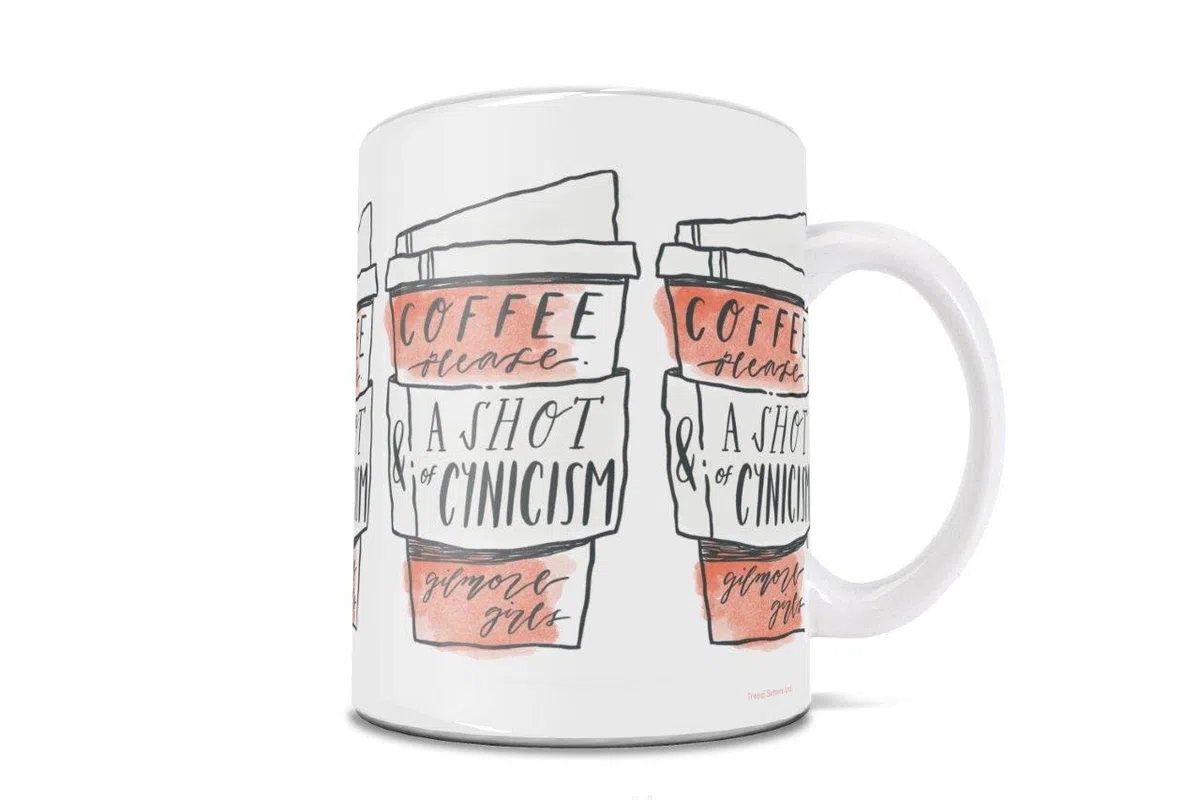 Trend Setters Gilmore Girls – A Shot of Cynicism – Una taza de café de cerámica de 11 onzas – Producto oficial – Perfecto para regalar o coleccionar