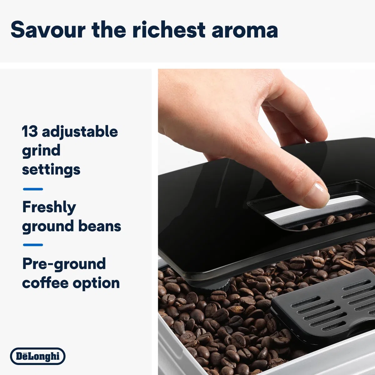 De'Longhi Perfetto Magnifica S Ecam 22.110.SB - Cafetera superautomática, 15 bares de presión, 13 programas ajustables, limpieza automática, sistema cappuccino, 1.8L, color Plata