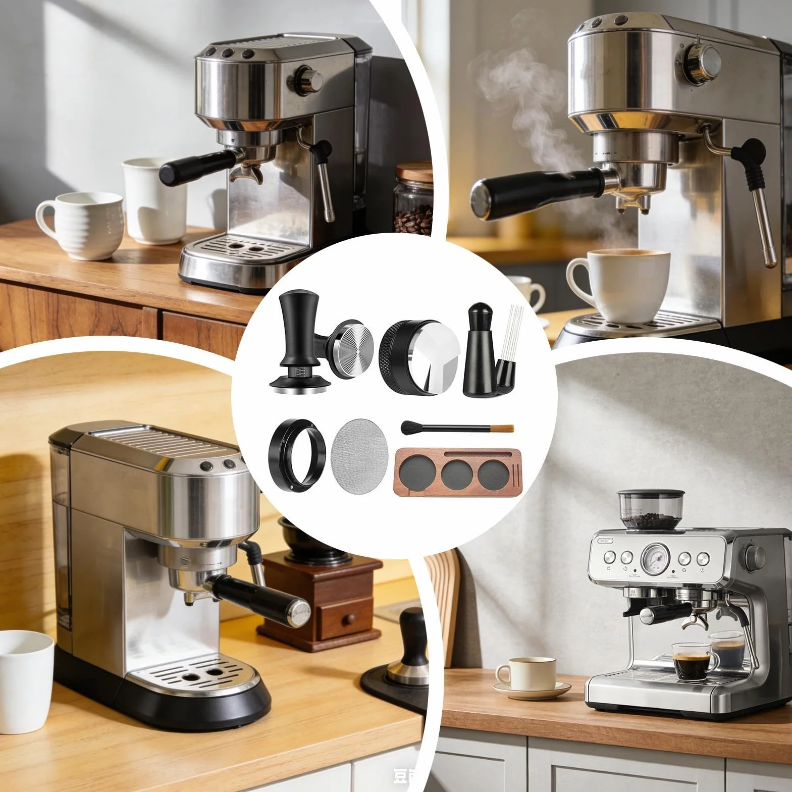 Juego de Accesorios para Espresso Distribuidor De Prensado De Cocina | Estación de Prensa para Café Para apartamento, comedor, bar, residencia, cafetería, casa, aficionados y principiantes