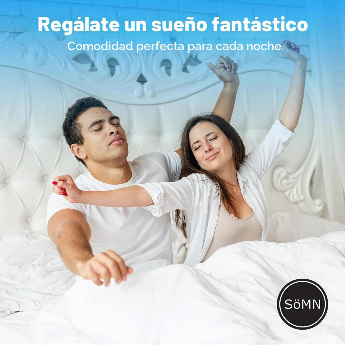 SöMN Funda Nórdica Zona Duo para Parejas Kömforte | Hipoalergénico | Edredón Alternativa para Dejar a Todos Comodos | Lavable en la Lavadora | Dos Temperaturas | (Blanco, Rey Europeo)