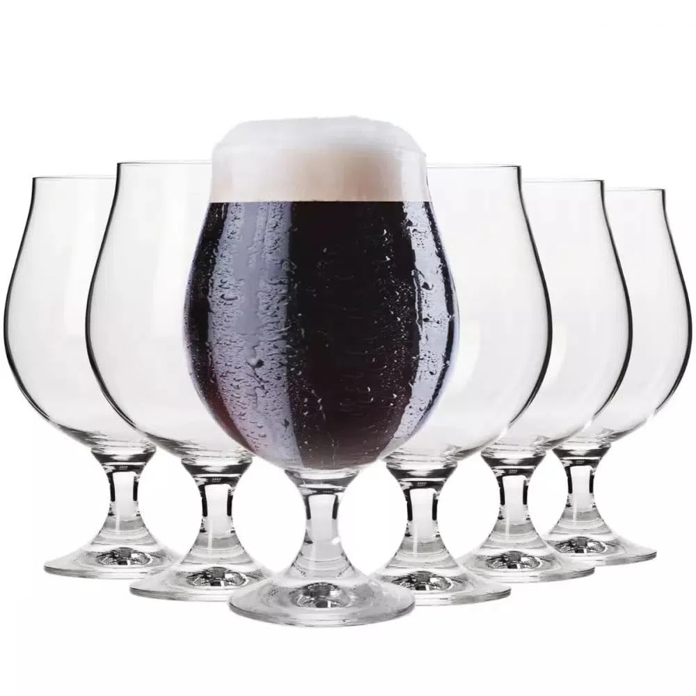 Krosno – Vasos para Cerveza 620 ml – Juego de 6 unidades – Colección Elite – Copas para Cerveza Negra – Cristal sin Plomo – Diseño Elegante y Moderno
