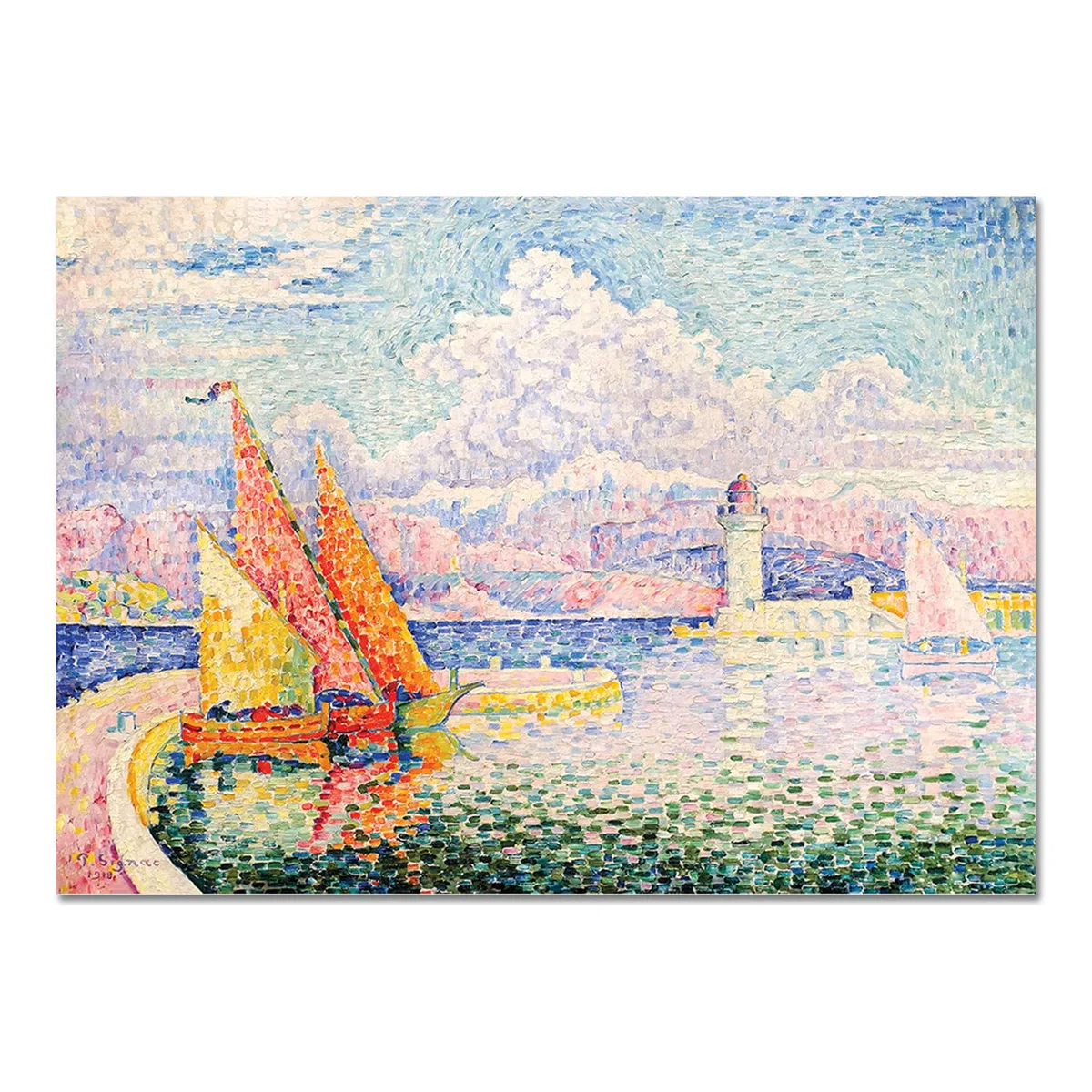 Giallobus - Pinturas - Paul Signac - El musior - Vidrio acrílico plexi - 140x100 - Listo para Colgar - Cuadros Modernos para el hogar
