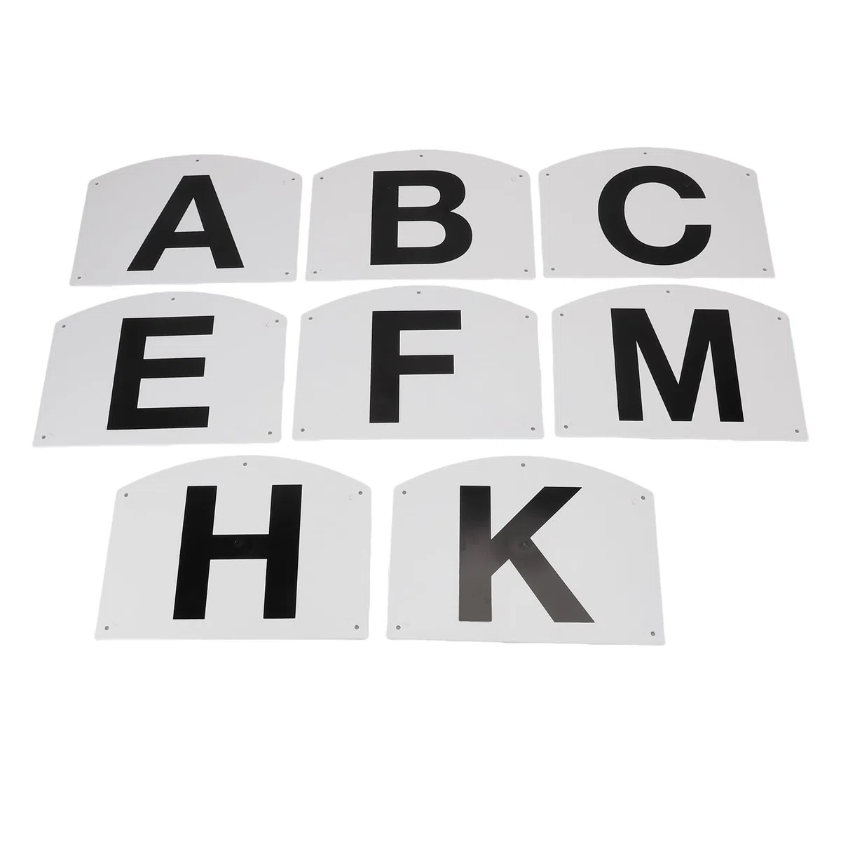 Letras de Doma, Juego de 8 Marcadores de Doma de Plástico Resistente a la Intemperie para Montaje en Pared, Letras de Ecuestre con Agujeros Preperforados para una Fácil Instalación en