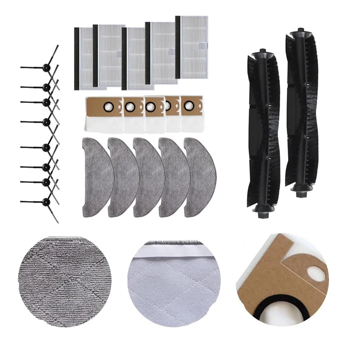 Repuestos for barredoras. Compatible con Laresar L6 Pro, Compatible con Ultenic T10, Robot aspirador, almohadillas for fregona, bolsas for polvo, accesorios de repuesto, juego completo de accesorios f