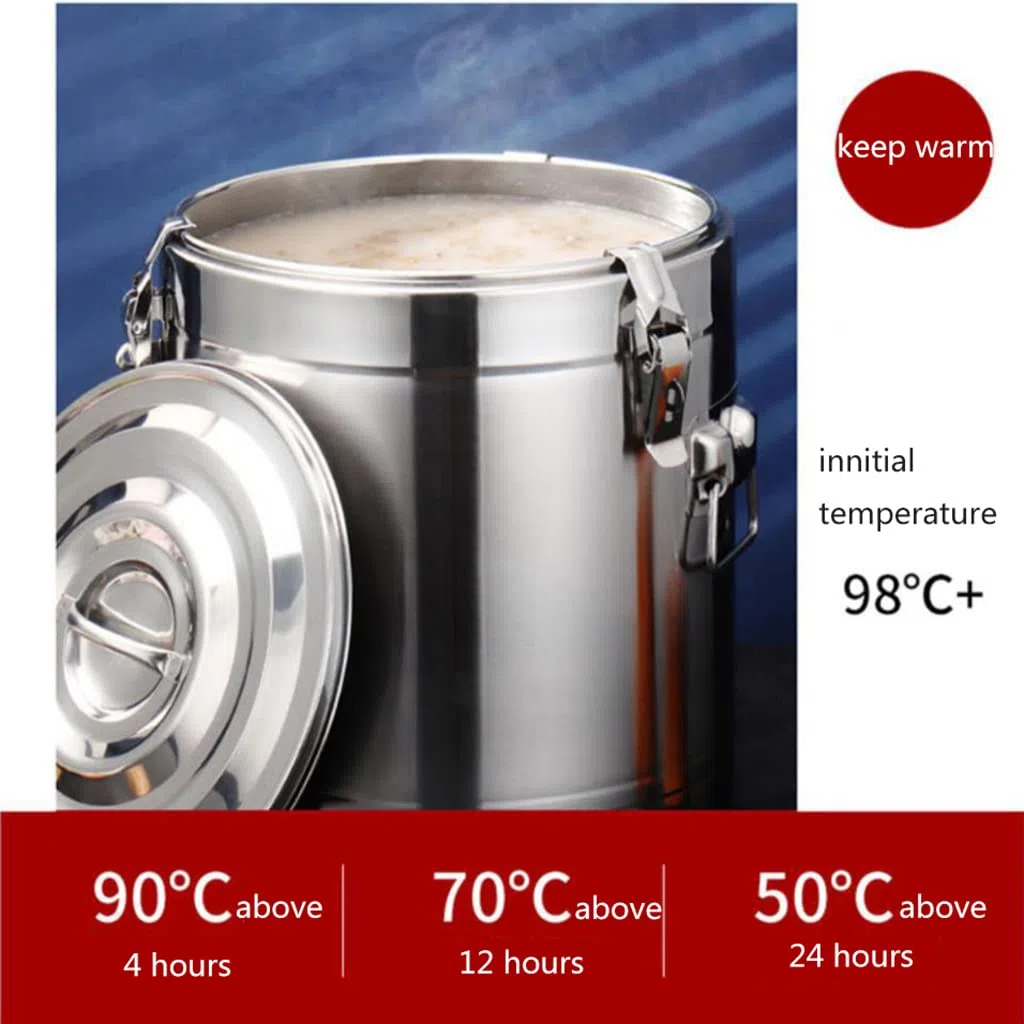 Urna de acero inoxidable para catering, caldera de agua, 100 l/60 l, urna portátil de té de agua caliente con tapa con cerradura y asa de transporte grande para eventos, fiestas y catering