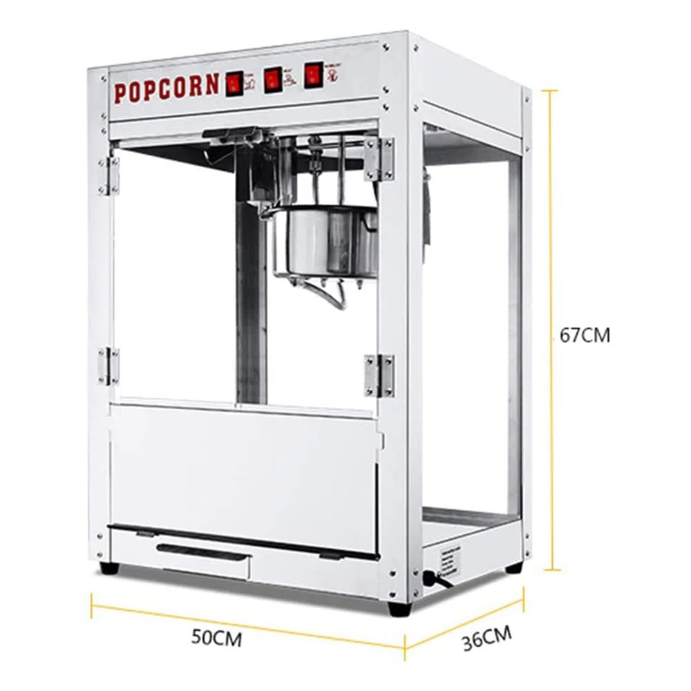 Máquina comercial de palomitas de maíz con gran capacidad, olla de acero inoxidable antiadherente, aislamiento térmico inteligente para eventos y uso doméstico, perfecta para fiestas
