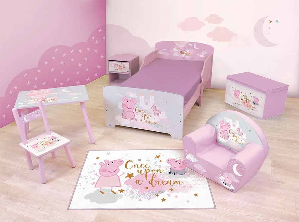 Fun House Infantil 713497 Peppa Pig - Mesita de Noche con cajón H.36 X L. 33 x 30 cm, Color Blanco