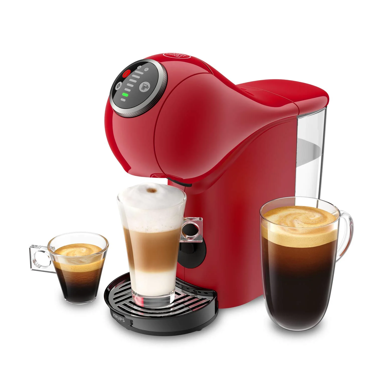 Krups Nescafé Dolce Gusto Genio S Plus KP3405. Cafetera de cápsulas, Eco, pantalla táctil, 4 ajustes temperatura, rojo