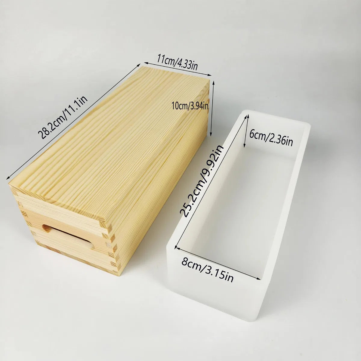 Molde De Pan De Jabón 1300 ml Kit DIY Antiadherente Fácil Desmoldeo, | Molde Rectangular Flexible De Silicona Con De Madera Para Jabón Para Chocolate, Pasteles Y Pudín Hec