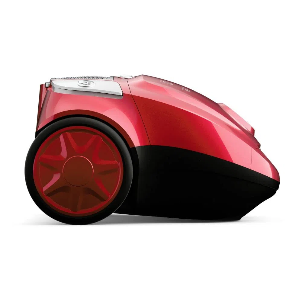 TESLA Aspirador BG200R con Bolsa, 800W, Depósito 2L, Filtro HEPA Lavable, Radio de Trabajo de 8m, Rojo