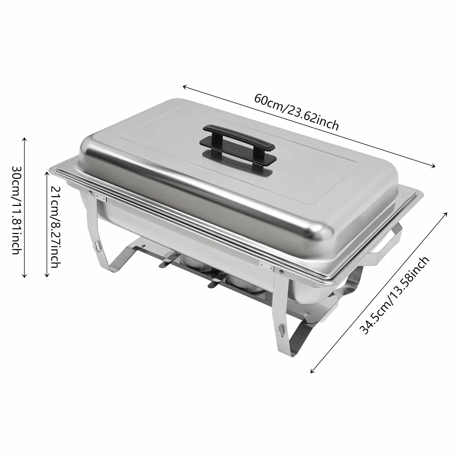 5 L Chafing Dish, Tres Compartimentos Chafing Dish Buffet, Calentador Plano, Calentador Plato Aparador, Calentador Plano para Servir Variedad Platos Mantener Caliente