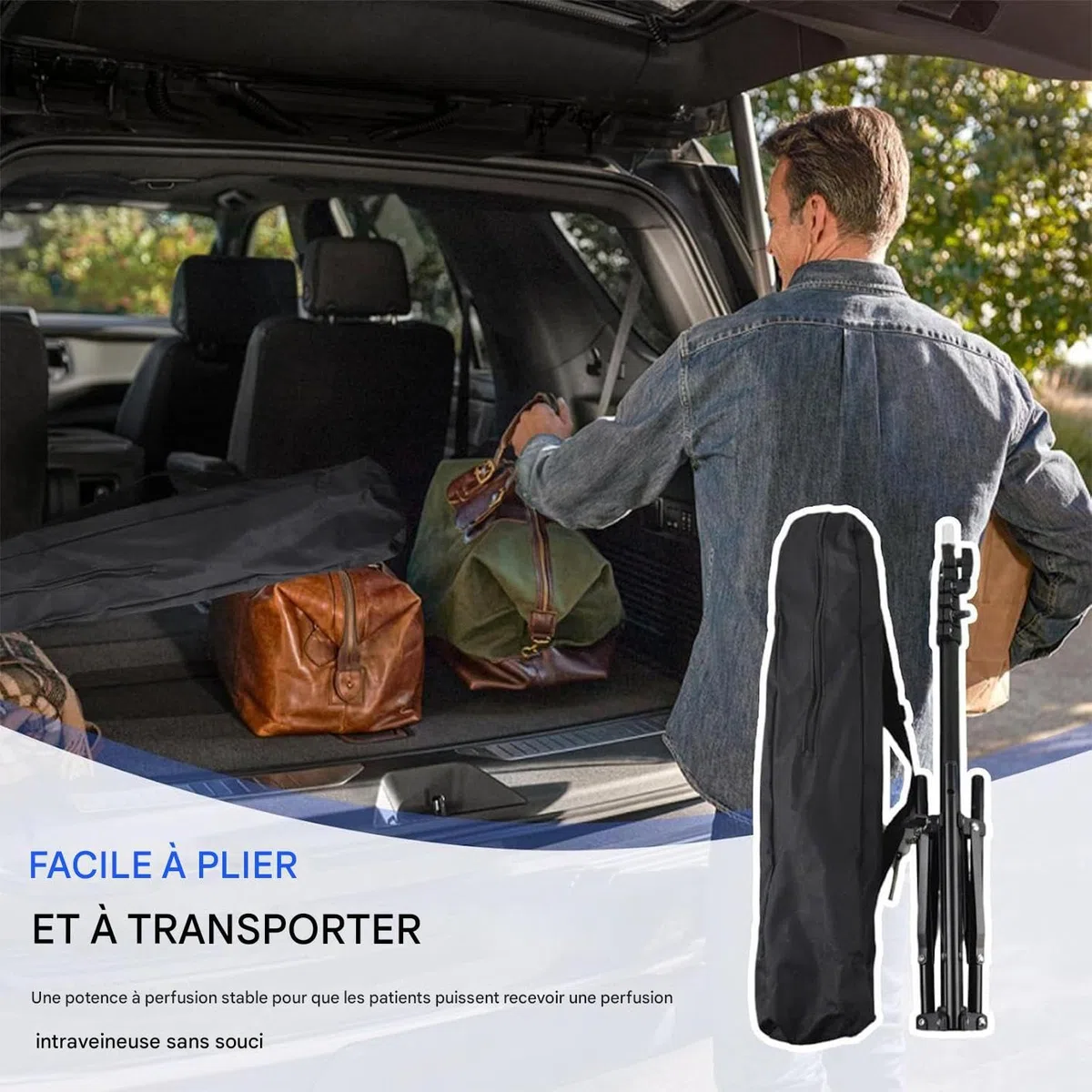 Pie de portátil Equipo de Cama de Enfermería con Ruedas | Soporte IV De Cabecera Con Gancho Para Botella Para Hogar Cama Viaje Exterior Interior Cuidado Diario Paciente Ancianos